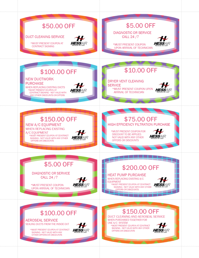 Special Offers & Promotions - Hess Air~